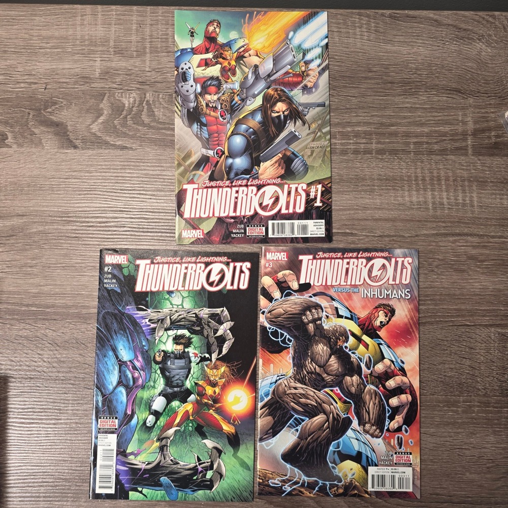 Marvel Thunderbolts Comic Lot Issues 1 2 3 Jim Zub Jon Malin Winter Soldier 2016